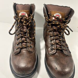 Brahma Men’s Steel Toe Work Boots Size 8 Brown ASTM F2413-18 Safety Rated
